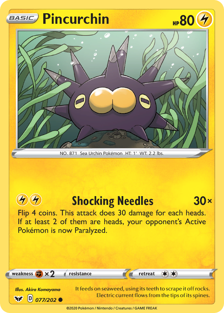 Pincurchin (077/202) [Sword & Shield: Base Set] Reverse Holofoil