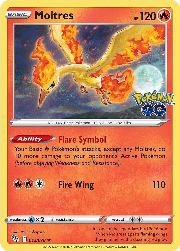 Moltres (012/078) [Pokémon GO] Reverse Holofoil