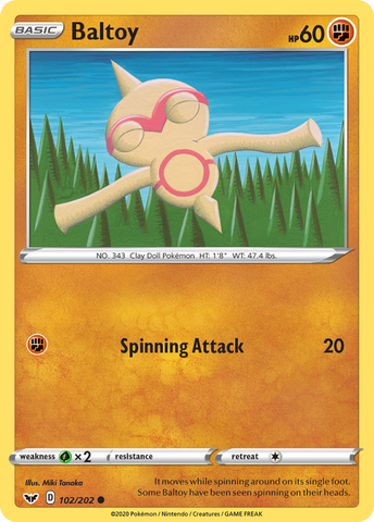 Baltoy (102/202) [Sword & Shield: Base Set] Reverse Holofoil
