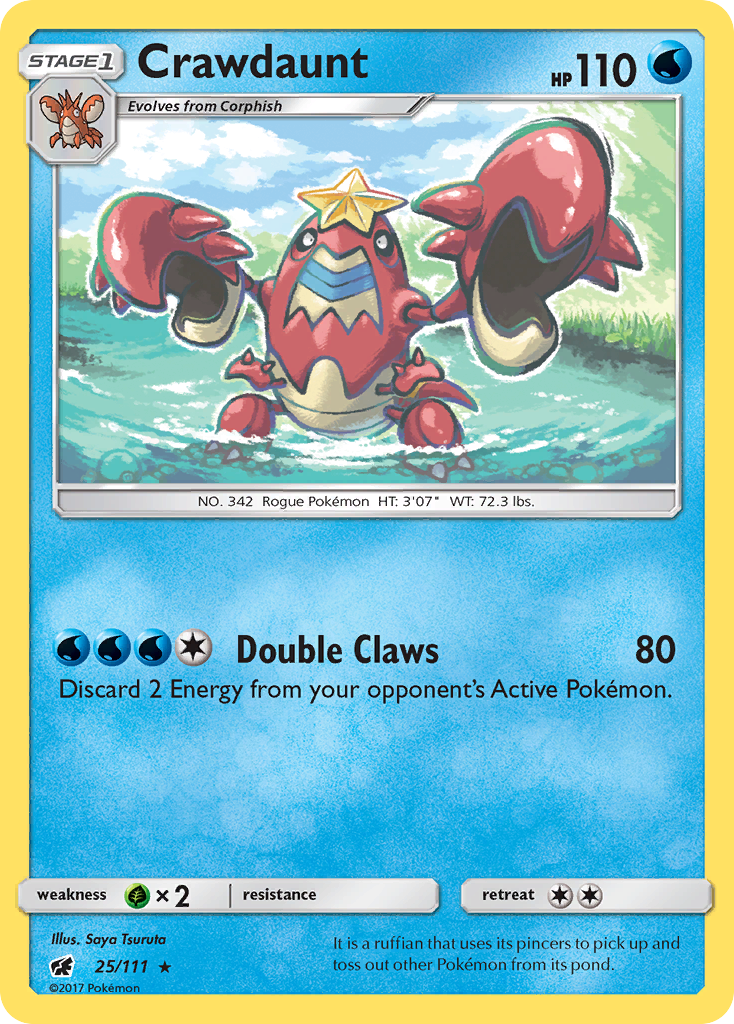 Crawdaunt (25/111) [Sun & Moon: Crimson Invasion] Reverse Holofoil