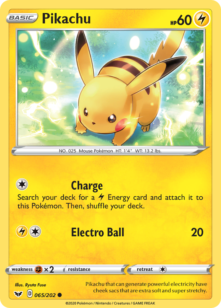 Pikachu (065/202) [Sword & Shield: Base Set] Reverse Holofoil