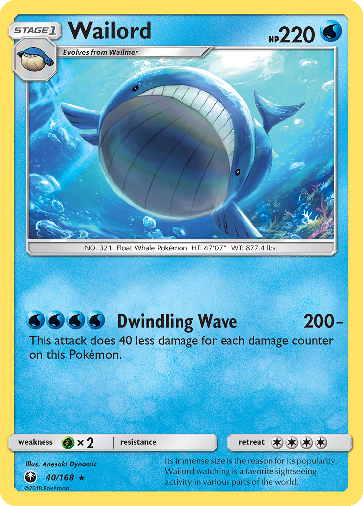 Wailord (40/168) [Sun & Moon: Celestial Storm] Reverse Holofoil