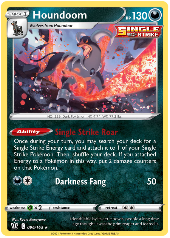 Houndoom (096/163) [Sword & Shield: Battle Styles] Reverse Holofoil