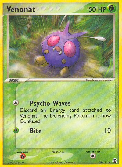 Venonat (84/112) [EX: FireRed & LeafGreen] Reverse Holofoil