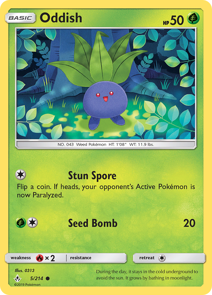 Oddish (5/214) [Sun & Moon: Unbroken Bonds] Reverse Holofoil