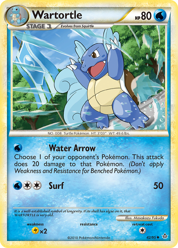 Wartortle (42/95) [HeartGold & SoulSilver: Unleashed] Reverse Holofoil