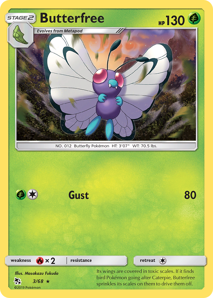 Butterfree (3/68) [Sun & Moon: Hidden Fates] Reverse Holofoil