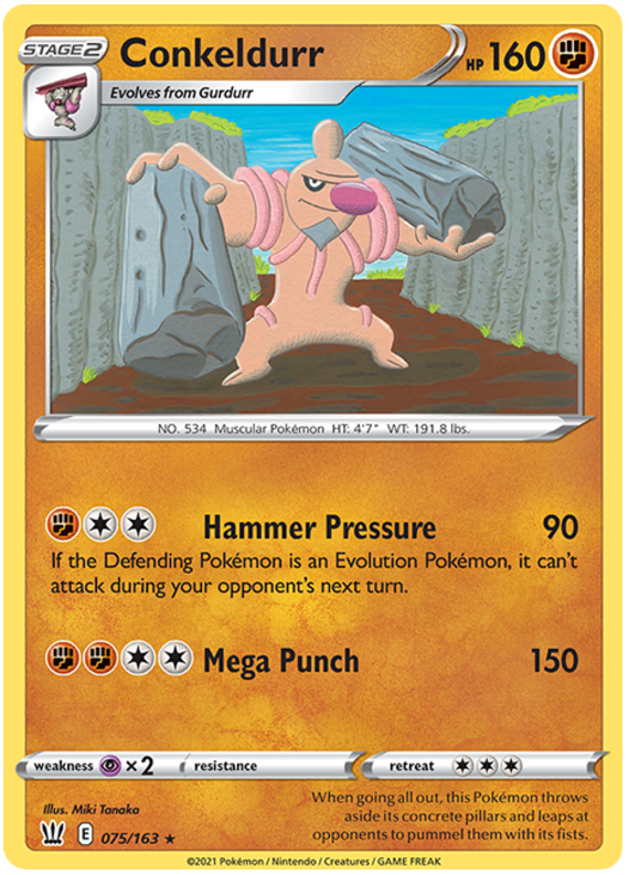 Conkeldurr (075/163) [Sword & Shield: Battle Styles] Reverse Holofoil