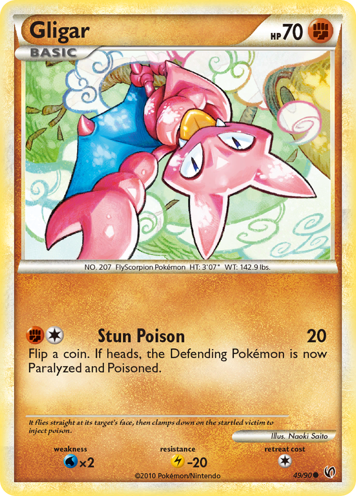 Gligar (49/90) [HeartGold & SoulSilver: Undaunted] Reverse Holofoil