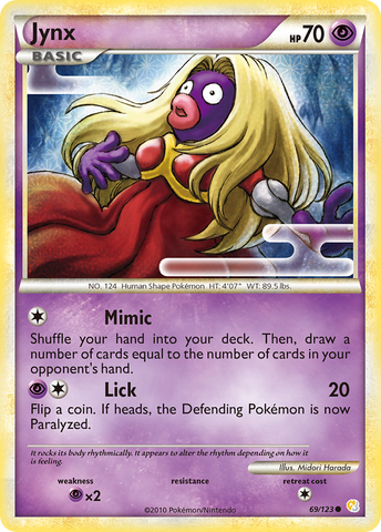 Jynx (69/123) [HeartGold & SoulSilver: Base Set] Reverse Holofoil