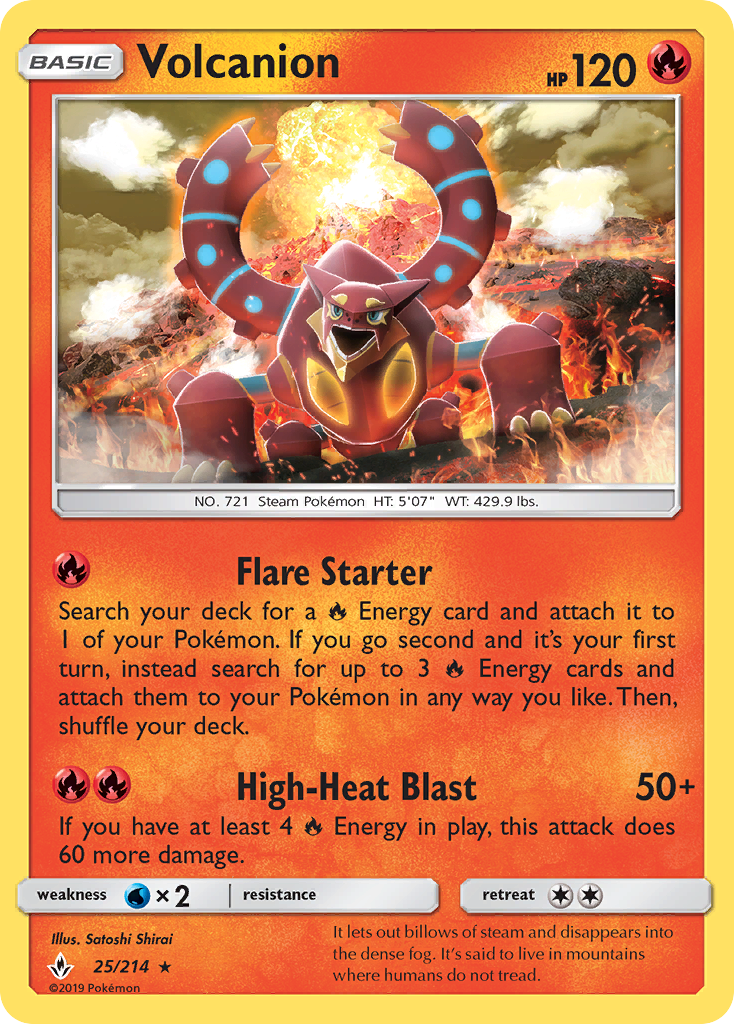 Volcanion (25/214) [Sun & Moon: Unbroken Bonds] Reverse Holofoil