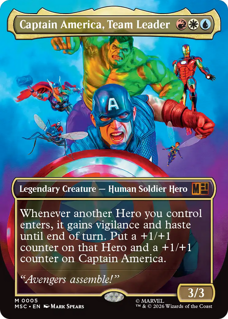Captain America, Team Leader (Borderless) [Marvel Super Heroes Commander] Foil