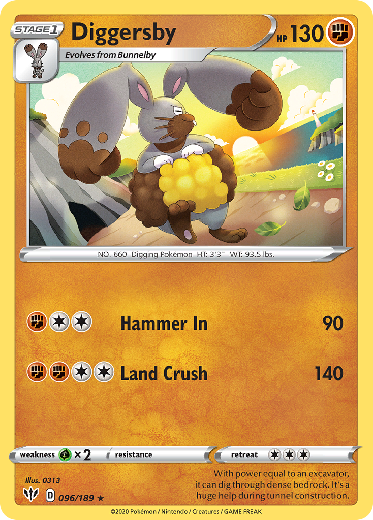 Diggersby (096/189) [Sword & Shield: Darkness Ablaze] Reverse Holofoil