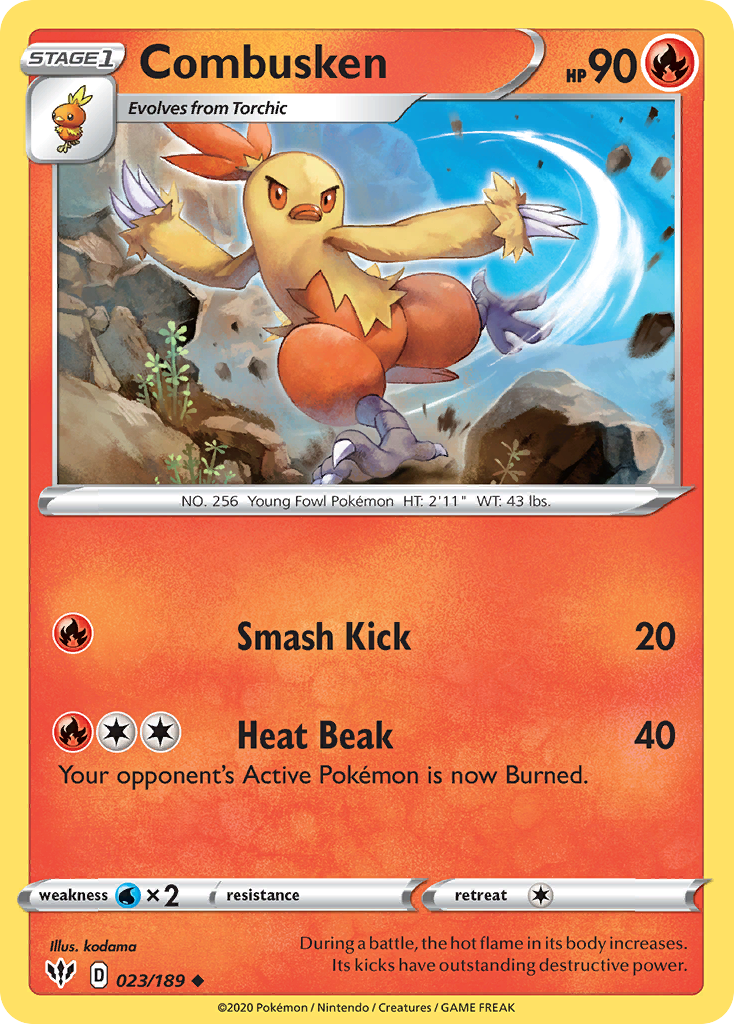 Combusken (023/189) [Sword & Shield: Darkness Ablaze] Reverse Holofoil