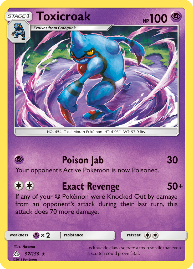 Toxicroak (57/156) [Sun & Moon: Ultra Prism] Reverse Holofoil