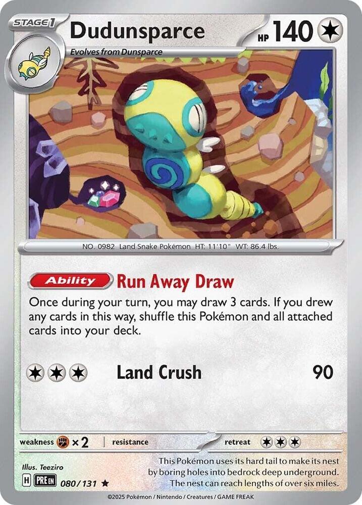Dudunsparce (080/131) [Scarlet & Violet: Prismatic Evolutions] Reverse Holofoil
