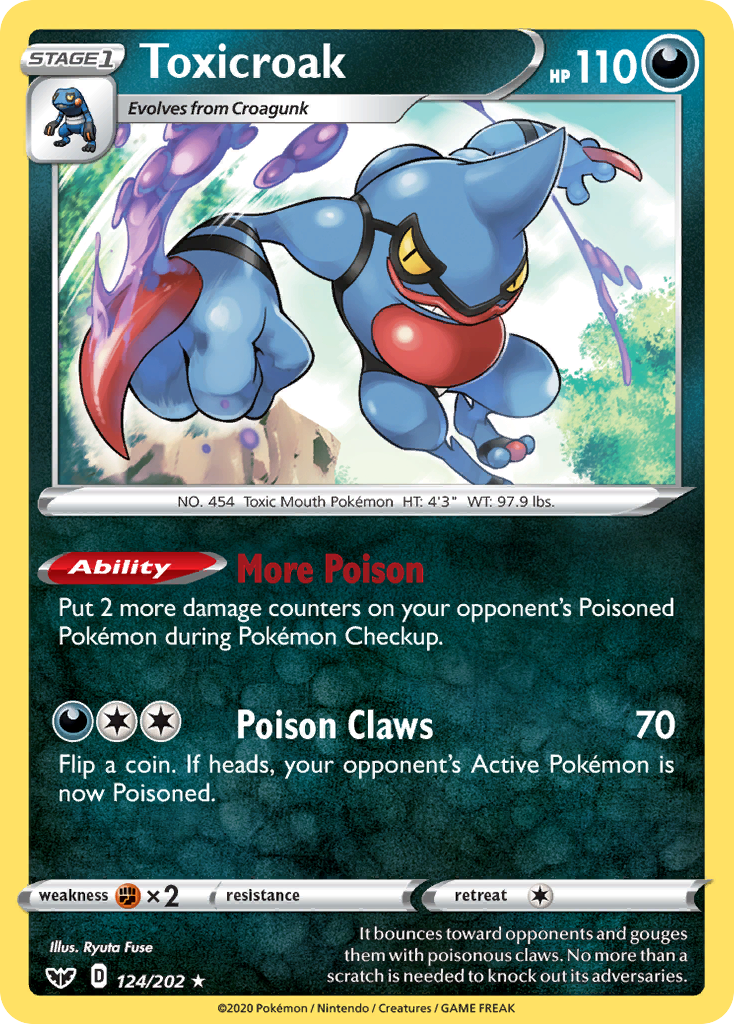 Toxicroak (124/202) [Sword & Shield: Base Set] Reverse Holofoil