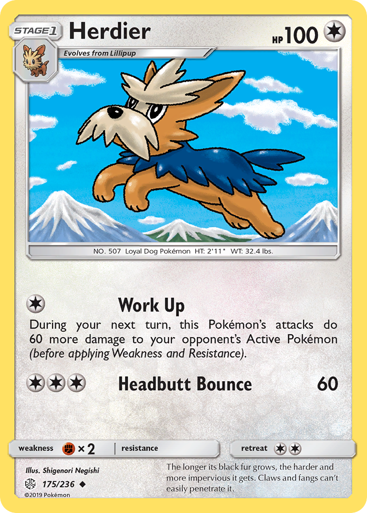 Herdier (175/236) [Sun & Moon: Cosmic Eclipse] Reverse Holofoil