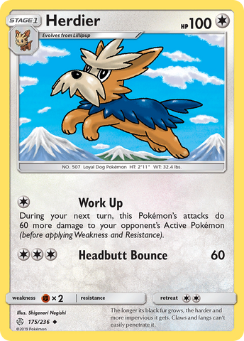Herdier (175/236) [Sun & Moon: Cosmic Eclipse] Reverse Holofoil