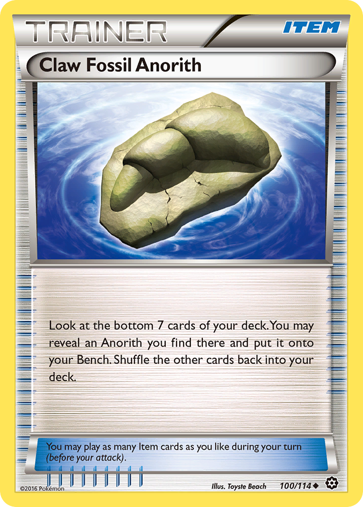 Claw Fossil Anorith (100/114) [XY: Steam Siege] Reverse Holofoil