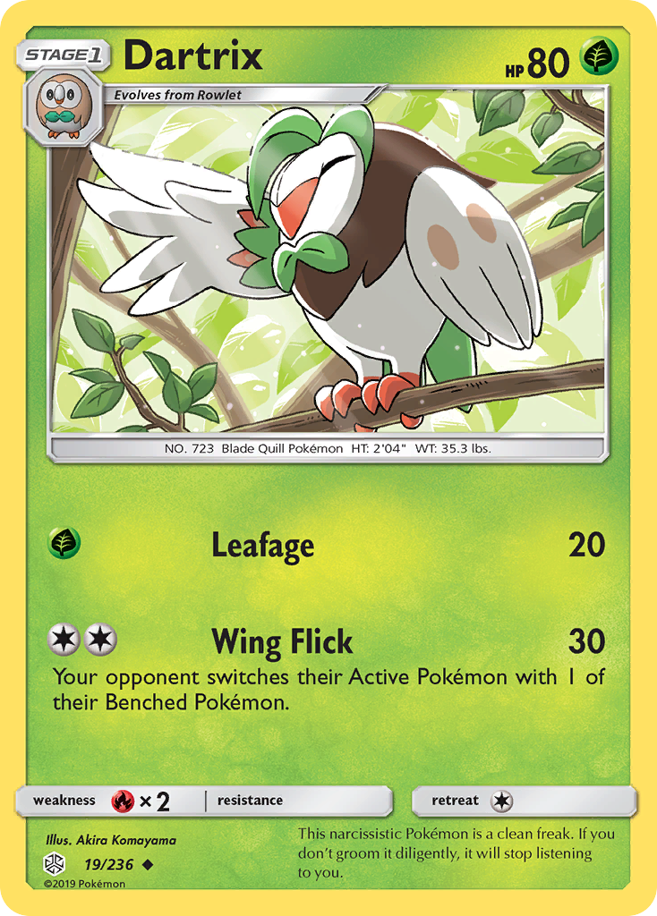 Dartrix (19/236) [Sun & Moon: Cosmic Eclipse] Reverse Holofoil