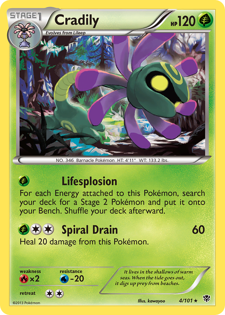 Cradily (4/101) [Black & White: Plasma Blast] Reverse Holofoil