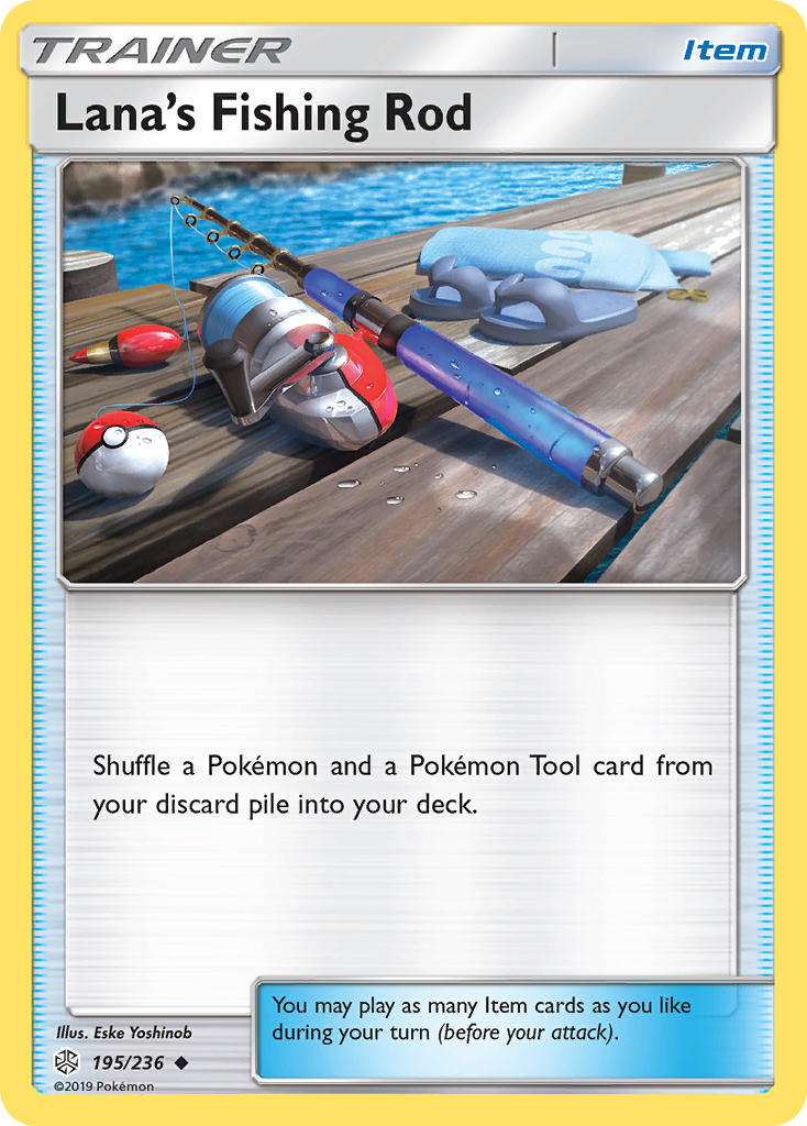 Lana's Fishing Rod (195/236) [Sun & Moon: Cosmic Eclipse] Reverse Holofoil