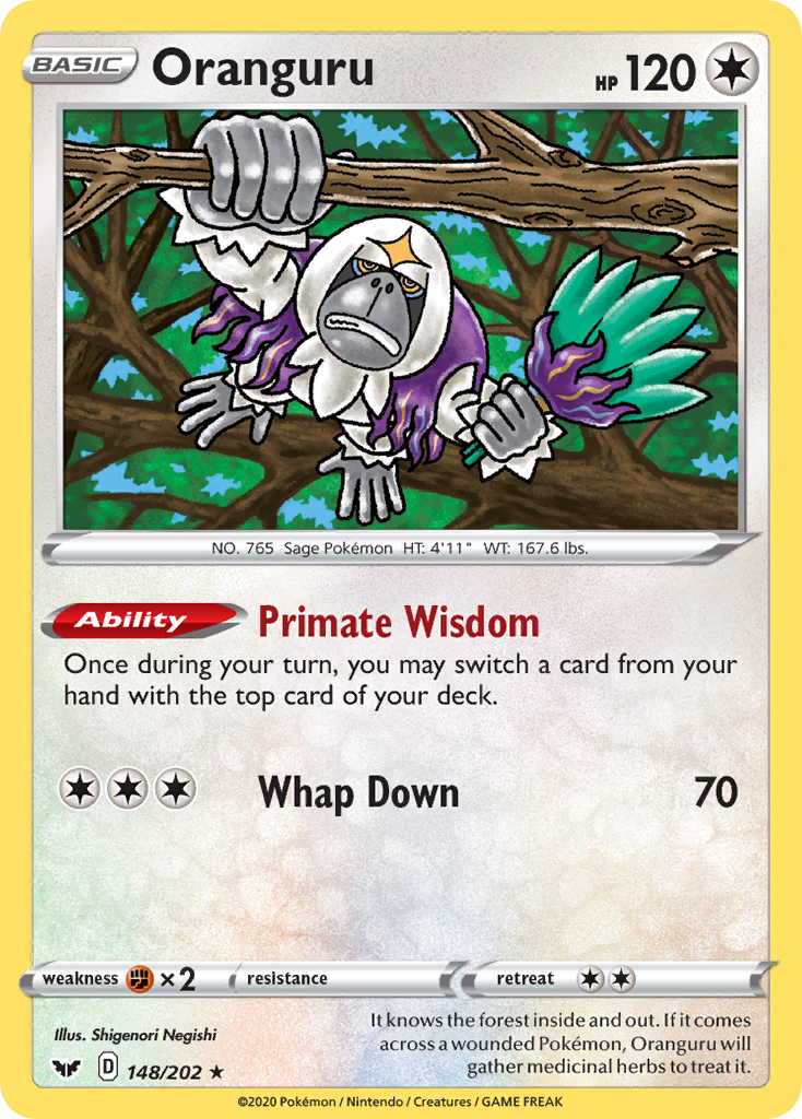 Oranguru (148/202) [Sword & Shield: Base Set] Reverse Holofoil