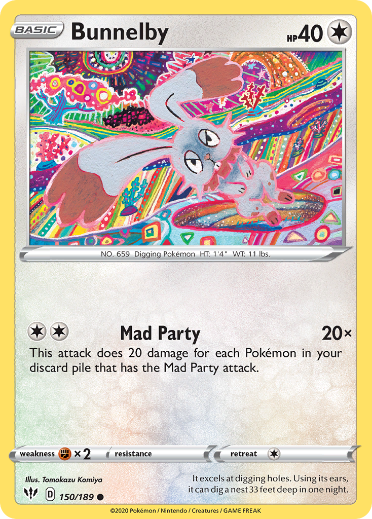 Bunnelby (150/189) [Sword & Shield: Darkness Ablaze] Reverse Holofoil