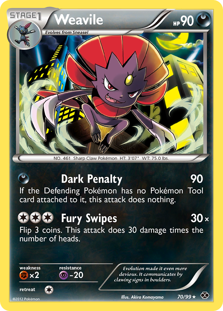 Weavile (70/99) [Black & White: Next Destinies] Reverse Holofoil