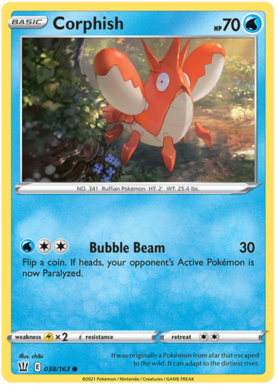 Corphish (038/163) [Sword & Shield: Battle Styles] Reverse Holofoil