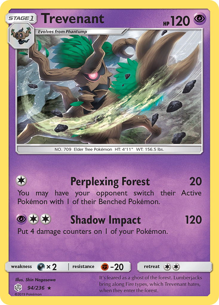 Trevenant (94/236) [Sun & Moon: Cosmic Eclipse] Reverse Holofoil