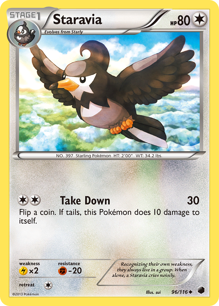 Staravia (96/116) [Black & White: Plasma Freeze] Reverse Holofoil