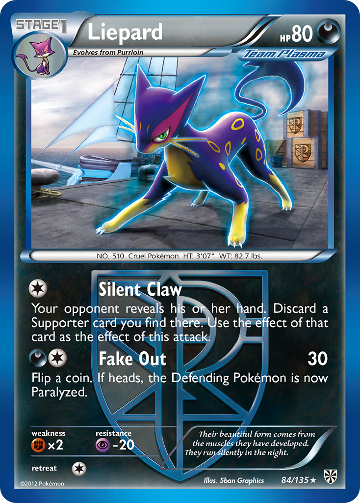 Liepard (84/135) [Black & White: Plasma Storm] Reverse Holofoil