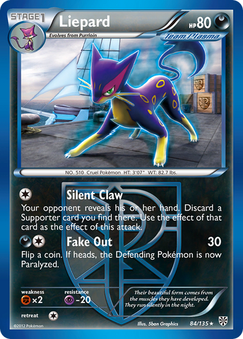 Liepard (84/135) [Black & White: Plasma Storm] Reverse Holofoil