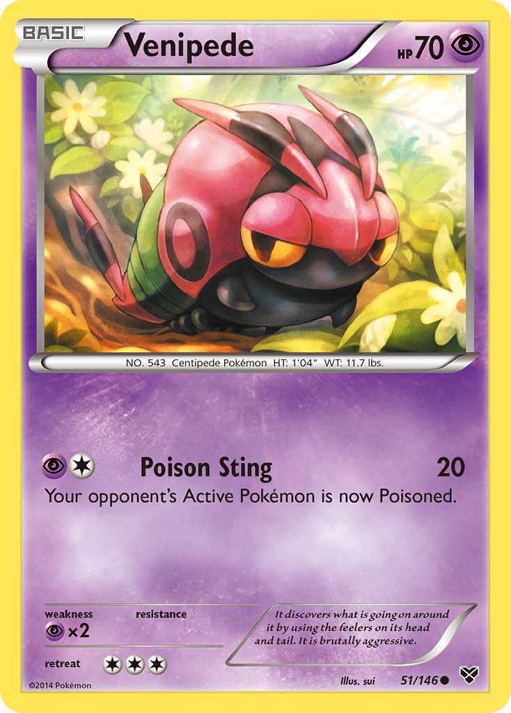 Venipede (51/146) [XY: Base Set] Reverse Holofoil