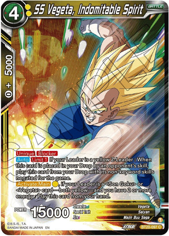 SS Vegeta, Indomitable Spirit (BT20-097) [Power Absorbed] Parallel Foil