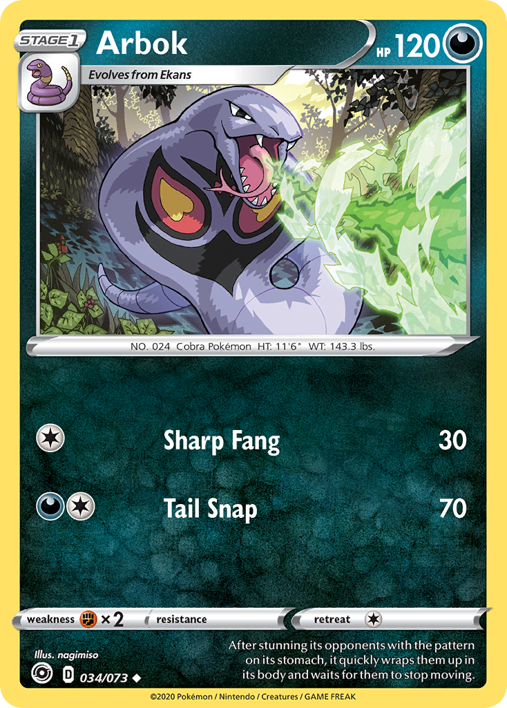 Arbok (034/073) [Sword & Shield: Champion's Path] Reverse Holofoil