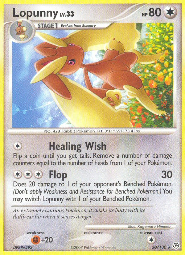 Lopunny (30/130) [Diamond & Pearl: Base Set] Reverse Holofoil