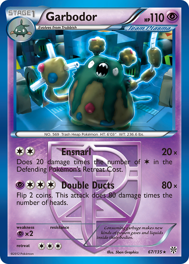 Garbodor (67/135) [Black & White: Plasma Storm] Reverse Holofoil