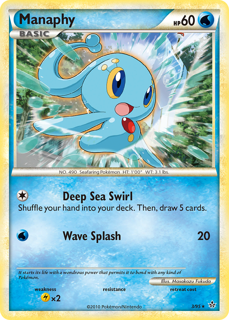 Manaphy (3/95) [HeartGold & SoulSilver: Unleashed] Reverse Holofoil