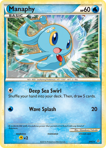 Manaphy (3/95) [HeartGold & SoulSilver: Unleashed] Reverse Holofoil