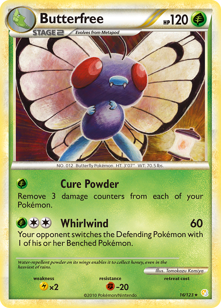 Butterfree (16/123) [HeartGold & SoulSilver: Base Set] Reverse Holofoil