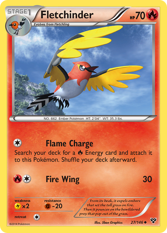 Fletchinder (27/146) [XY: Base Set] Reverse Holofoil