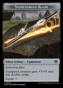 Treasure // Stoneforged Blade Double-Sided Token [Commander Masters Tokens] Foil