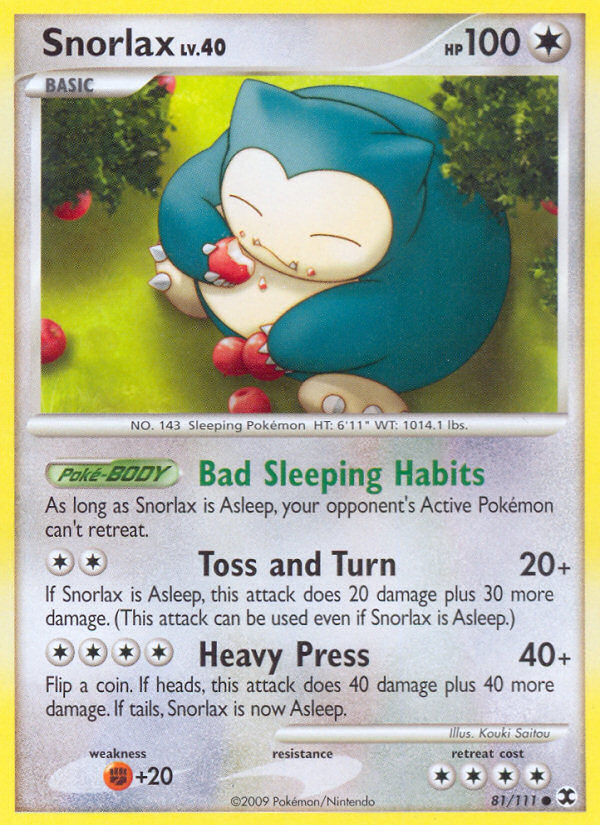 Snorlax (81/111) [Platinum: Rising Rivals] Reverse Holofoil
