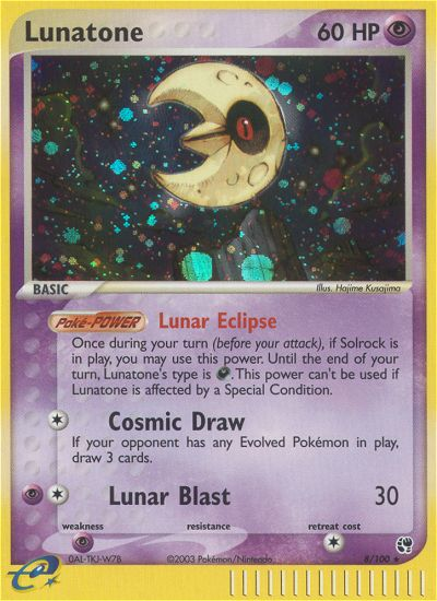 Lunatone (8/100) [EX: Sandstorm] Reverse Holofoil