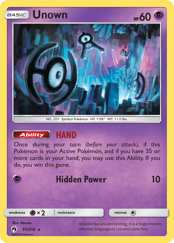 Unown (91/214) [Sun & Moon: Lost Thunder] Reverse Holofoil