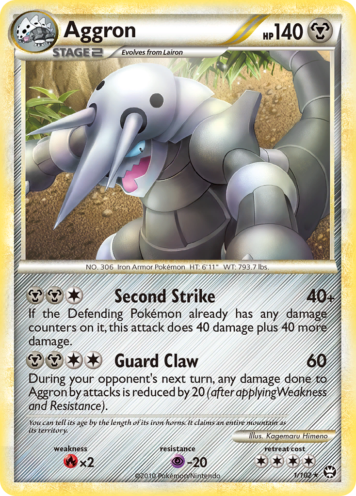 Aggron (1/102) [HeartGold & SoulSilver: Triumphant] Reverse Holofoil
