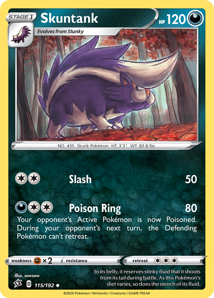 Skuntank (115/192) [Sword & Shield: Rebel Clash] Reverse Holofoil
